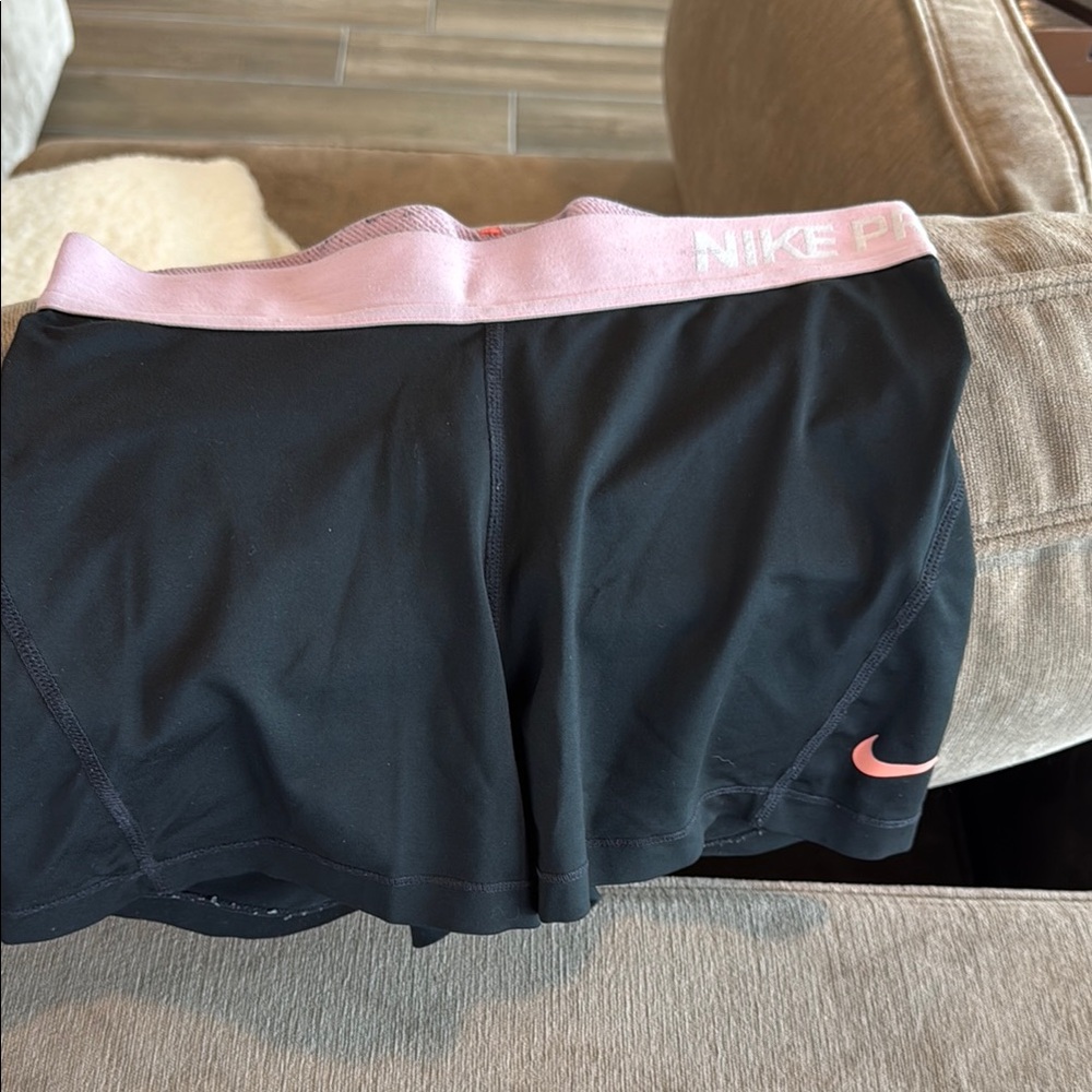 Nike Black Shorts with Pink Waistband